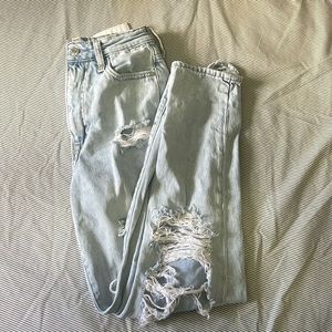 H&M Denim Ripped Mom Jeans